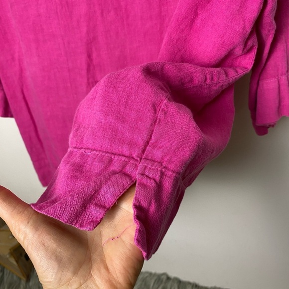 Women's Pink Button-Front Top XL - Picture 5 of 8